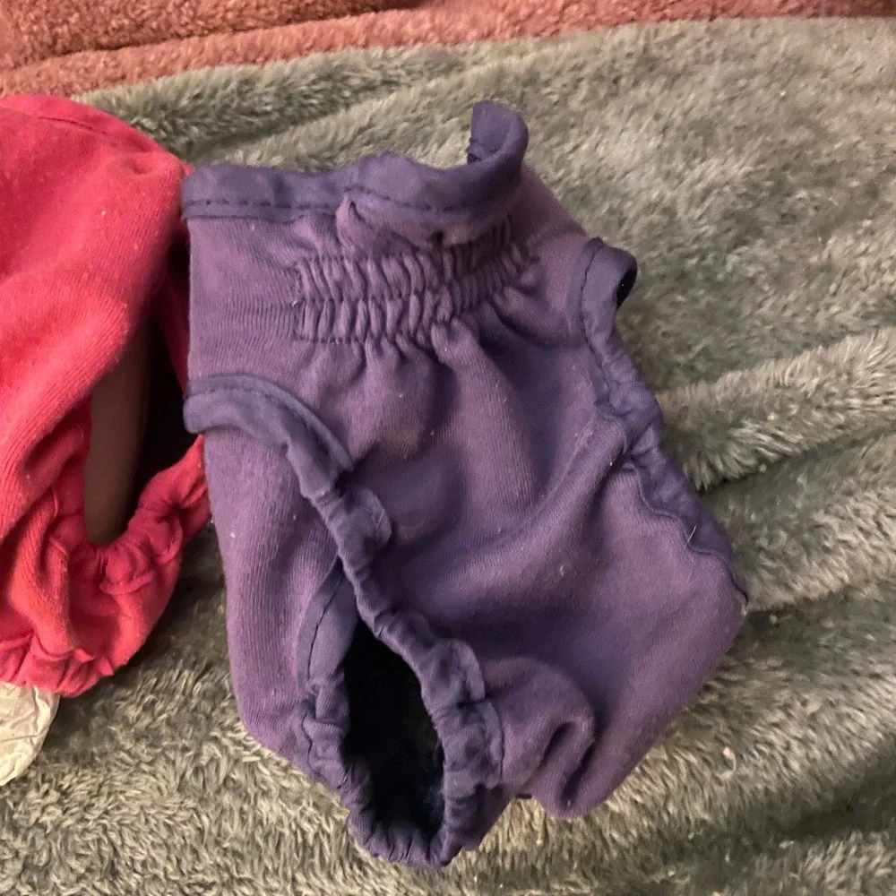 Pink and Purple Dog Diapers Sz SM- USED BUT GREAT CONDITION
